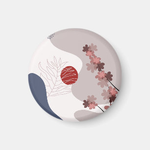 Botanische Boho Blue Magenta Magneet