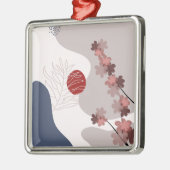 Botanische Boho Blue Magenta Metalen Ornament (Links)