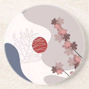 Botanische Boho Blue Magenta Zandsteen Onderzetter