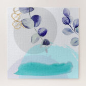 Botanische Boho Cyaan Paars Legpuzzel (Horizontaal)