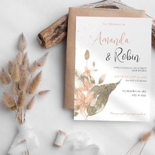 Botanische Boho Eenvoudige Bladgroene Huwelijk Kaart