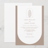 Botanische Boho Elegant Formal Wedding | Uitnodigi Kaart (Voorkant / Achterkant)