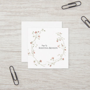 Botanische Boho Feather Visitekaartje Zwart-wit