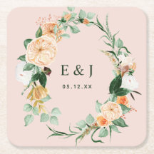 Botanische Boho Floral Greenery Monogram Weddensch