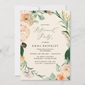 Botanische Boho Floral Neutral Retirement Party Kaart (Voorkant)