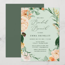 Botanische Boho Floral Sage Green Bridal Brunch Kaart