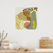 Botanische Boho Geelgroen Poster (Keuken)