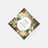 Botanische Boho gepersonaliseerd rustic Barn Weddi Servet (Hoek)