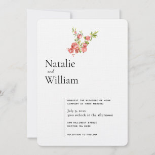 Botanische Boho Granaatappel   Trouwen Kaart
