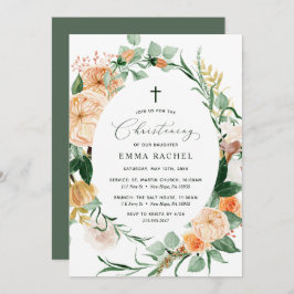 Botanische Boho Greenery Christening Persoonlijk Kaart