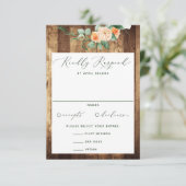 Botanische Boho Greenery Farmhouse Barn Wedding RSVP Kaartje (Staand voorkant)