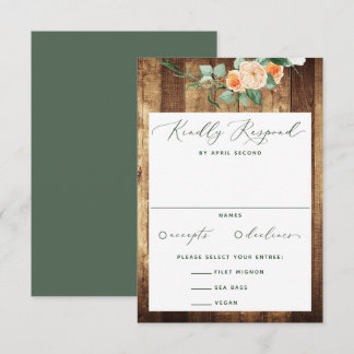 Botanische Boho Greenery Farmhouse Barn Wedding RSVP Kaartje