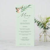 Botanische Boho Greenery Neutral Sage Wedding Menu (Staand voorkant)