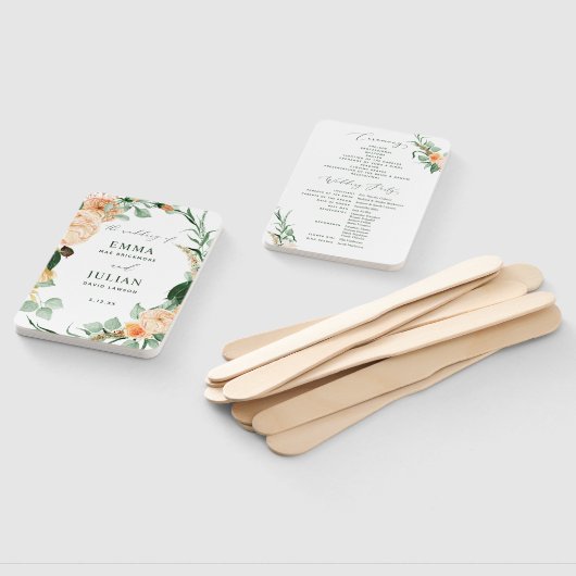 Botanische Boho Greenery Neutral Wedding Programme Handwaaier (Niet-gemonteerd)