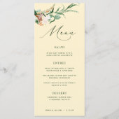 Botanische Boho Greenery Pastel Yellow Wedding Men Menu (Voorkant)