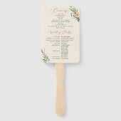 Botanische Boho Greenery Peach Wedding Programme Handwaaier (Achterkant)