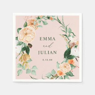 Botanische Boho Greenery Pink Personalized Weddens Servet