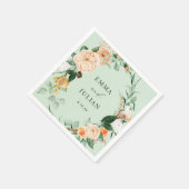 Botanische Boho Greenery Sage Personalized Wedding Servet (Hoek)