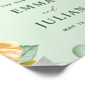 Botanische Boho Greenery Sage Wedding Welkomstbord Poster (Hoek)