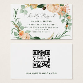 Botanische Boho Greenery Wedding QR Code RSVP Card Visitekaartje