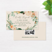 Botanische Boho Greenery Wedding QR Code RSVP Card Visitekaartje (Bureau)