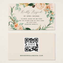 Botanische Boho Greenery Wedding QR Code RSVP Card Visitekaartje