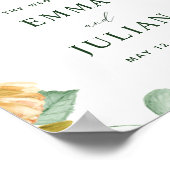 Botanische Boho Greenery White Wedding Welcome Sig Poster (Hoek)