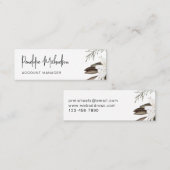 Botanische Boho-grens met moderne lettertekens Mini Visitekaartje (Voorkant / Achterkant)