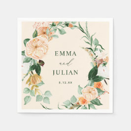 Botanische Boho Groene Perzik Persoonlijke Trouwda Servet