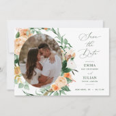 Botanische Boho Groene Salie Groene Neutrale Foto Save The Date (Voorkant)