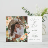 Botanische Boho Groene Sfeer Rustieke Schuur Houte Save The Date (Staand voorkant)