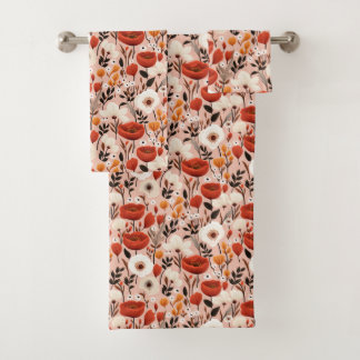Botanische Boho Herfst Wildflower Meadow Pattern Bad Handdoek