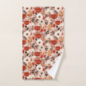 Botanische Boho Herfst Wildflower Meadow Pattern Bad Handdoek (Handdoek)