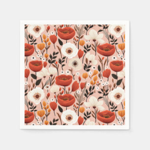Botanische Boho Herfst Wildflower Meadow Pattern Servet