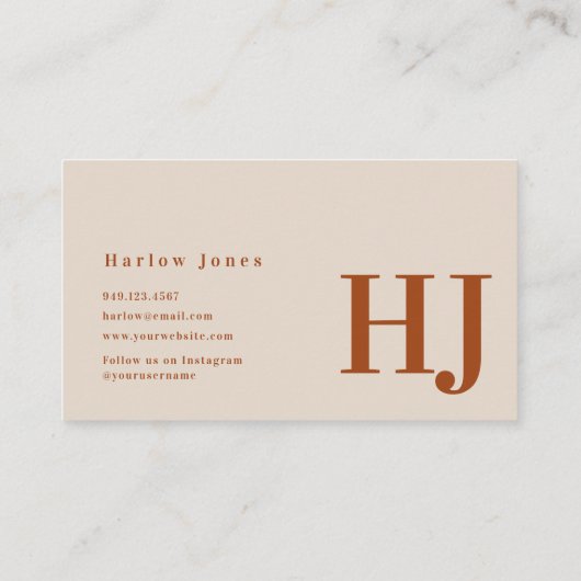 Botanische Boho minimalistische handtekening Terra Visitekaartje (Achterkant)