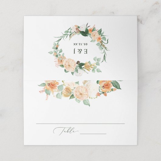 Botanische Boho Neutral Greenery Floral Wedding (Buitenkant ongevouwen)