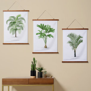 Botanische Boho  Palm Tree Canvas Poster Hangend Wandkleed