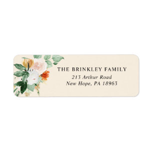 Botanische Boho Pastel Floral Return Address Etiket