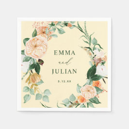 Botanische Boho Pastel Gele Persoonlijke Trouwdag Servet