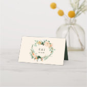 Botanische Boho Peach Greenery Floral Wedding (Achterkant)