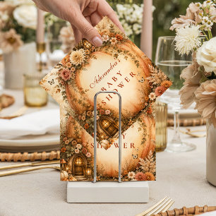 Botanische Boho Pompoen Baby Shower Servet
