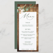 Botanische Boho Rustic Farmhouse Barn Wedding Menu (Voorkant / Achterkant)