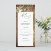 Botanische Boho Rustic Farmhouse Barn Wedding Menu (Staand voorkant)