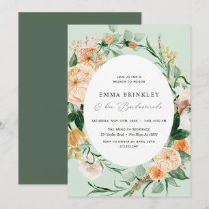 Botanische Boho Sage Bridesmaids Luncheon Brunch Kaart