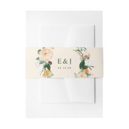 Botanische Boho Waterverf Floral Greenery Peach Uitnodigingen Wikkel