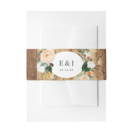 Botanische Boho Waterverf Rustisch Boerderij Houtb Uitnodigingen Wikkel