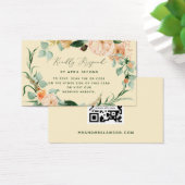 Botanische Boho Yellow Weddenschap QR-code RSVP-ka Visitekaartje (Bureau)