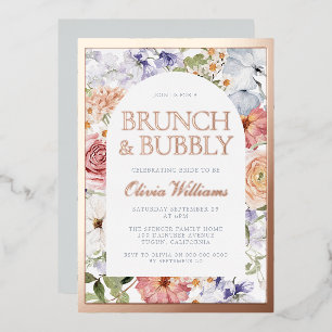 Botanische Boog Brunch & Bruisende Bruiloftsdouche Folie Uitnodiging