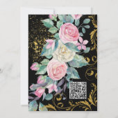 Botanische Bouquet met Faux Gold Glitter Swirls Kaart (Achterkant)