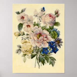  botanische Bouquet van gemengde bloemen Poster